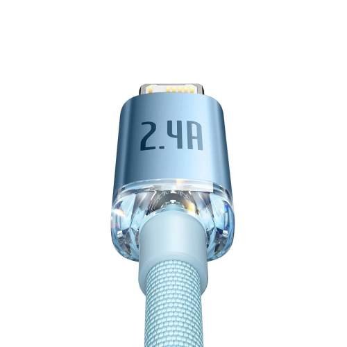 Kup Cablul Baseus Crystal Shine Series USB/Lightning 2,4A 20W 1,2m albastru - BSU3633 - {ean13} - Sklep Home Screen