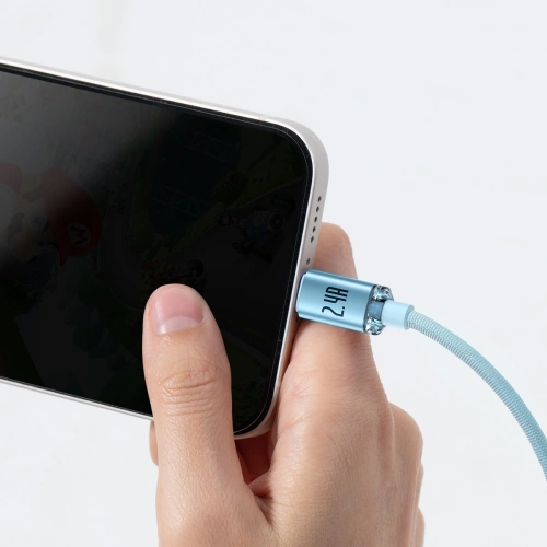 Kup Cablul Baseus Crystal Shine Series USB/Lightning 2,4A 20W 1,2m albastru - BSU3633 - {ean13} - Sklep Home Screen