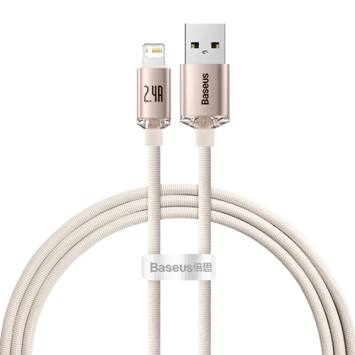 Kup Kabel Baseus Crystal Shine Series USB/Lightning 2,4A 20W 1,2m růžový - BSU3634 - {ean13} - Sklep Home Screen
