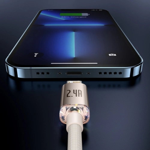Kup Kabel Baseus Crystal Shine Series USB/Lightning 2,4A 20W 1,2m růžový - BSU3634 - {ean13} - Sklep Home Screen