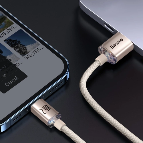 Kup Kabel Baseus Crystal Shine Series USB/Lightning 2,4A 20W 1,2m rosa - BSU3634 - {ean13} - Sklep Home Screen
