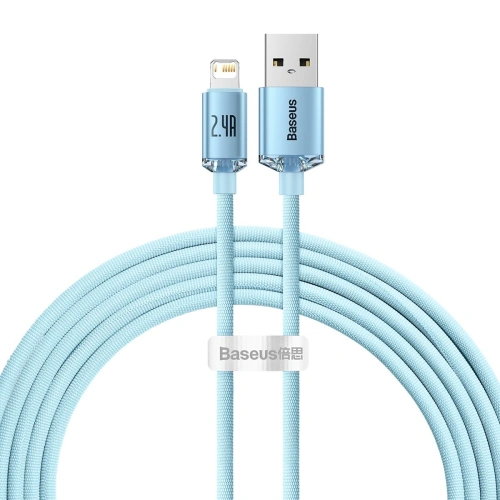 Kup Cablul Baseus Crystal Shine Series USB/Lightning 2,4A 20W 2m albastru - BSU3635 - {ean13} - Sklep Home Screen