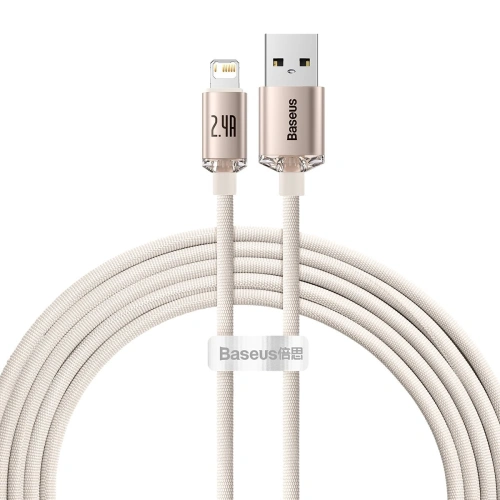 Kup Kabel Baseus Crystal Shine Series USB/Lightning 2,4A 20W 2m růžový - BSU3636 - {ean13} - Sklep Home Screen