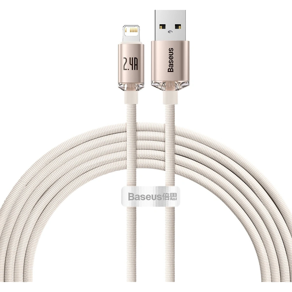 Kabel Baseus Crystal Shine Series USB/Lightning 2,4A 20W 2m różowy