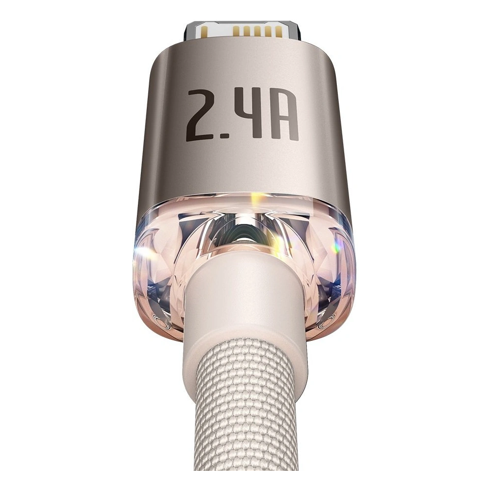 Kabel Baseus Crystal Shine Series USB/Lightning 2,4A 20W 2m różowy