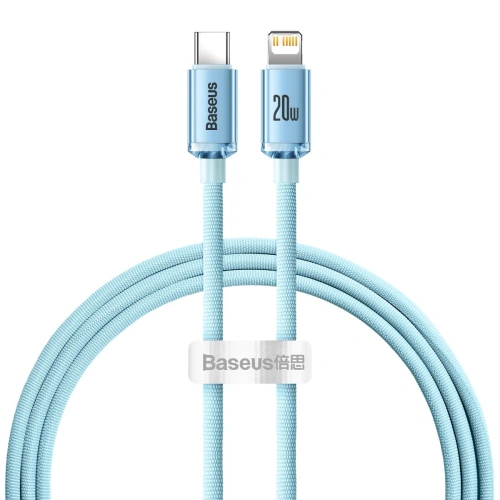 Kup Kabel Baseus Crystal Shine Series USB-C/Lightning Power Delivery 20W 1,2m modrý - BSU3637 - {ean13} - Sklep Home Screen