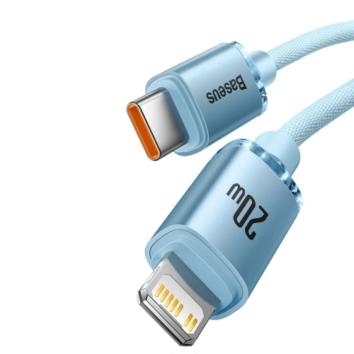 Buy Baseus Crystal Shine Series USB-C/Lightning Cable Power Delivery 20W 1.2m blue (CAJY001303) - BSU3637 - {ean13} - Home Screen Store Europe