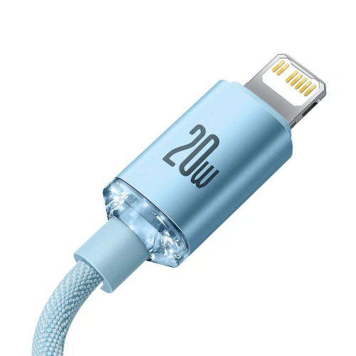 Kup Kabel Baseus Crystal Shine Series USB-C/Lightning Power Delivery 20W 1,2m modrý - BSU3637 - {ean13} - Sklep Home Screen