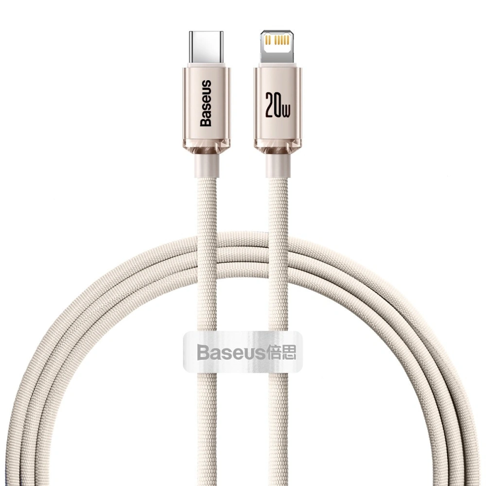 Kabel Baseus Crystal Shine Series USB-C/Lightning Power Delivery 20W 1,2m różowy
