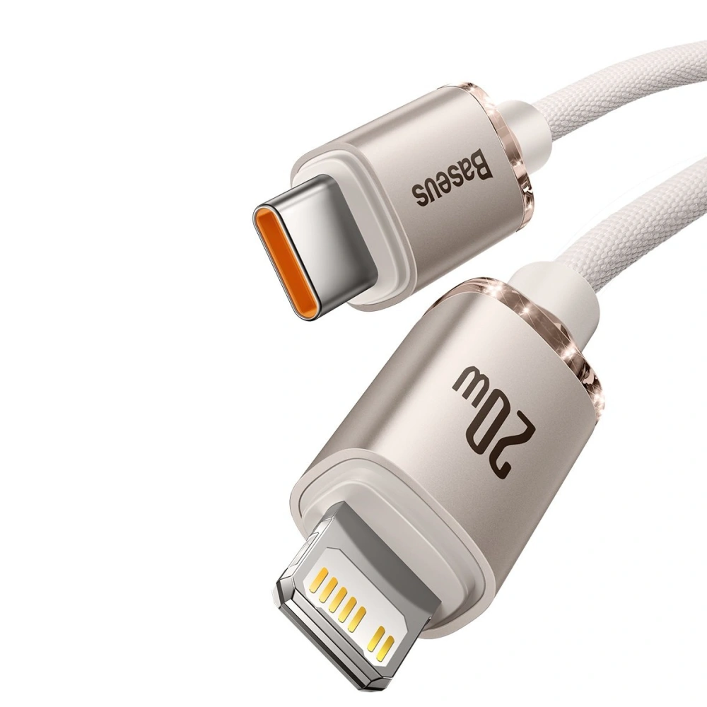 Kabel Baseus Crystal Shine Series USB-C/Lightning Power Delivery 20W 1,2m różowy