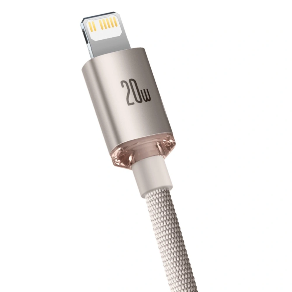 Kabel Baseus Crystal Shine Series USB-C/Lightning Power Delivery 20W 1,2m różowy