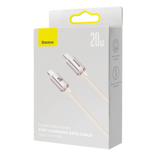 Kup Kabel Baseus Crystal Shine Series USB-C/Lightning Power Delivery 20W 1,2m růžový - BSU3638 - {ean13} - Sklep Home Screen