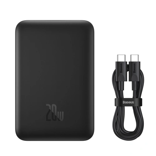 Kup Powerbank Baseus Magnetic Mini 10000mAh 20W černý + kabel USB-C/USB-C 60W (20V/3A) 0,5m černý - BSU3646 - {ean13} - Sklep Home Screen