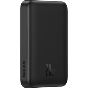 Powerbank Baseus Magnetic Mini 10000mAh 20W czarny + kabel USB-C/USB-C 60W (20V/3A) 0,5m czarny