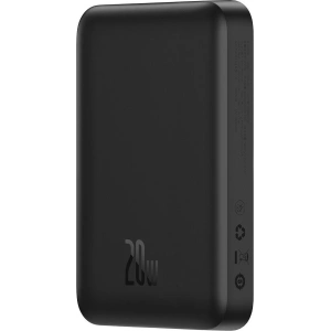 Powerbank Baseus Magnetic Mini 10000mAh 20W czarny + kabel USB-C/USB-C 60W (20V/3A) 0,5m czarny