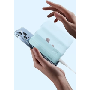 Powerbank Baseus Magnetic Mini 10000mAh 20W czarny + kabel USB-C/USB-C 60W (20V/3A) 0,5m czarny