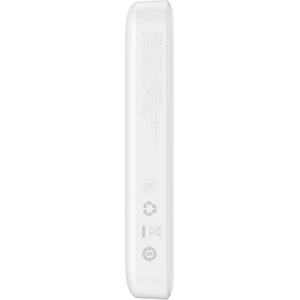 Powerbank Baseus Magnetic Mini 10000mAh 20W biały + kabel USB-C/USB-C 60W (20V/3A) 0,5m biały