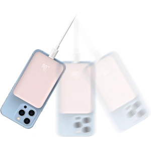 Powerbank Baseus Magnetic Mini 10000mAh 20W biały + kabel USB-C/USB-C 60W (20V/3A) 0,5m biały
