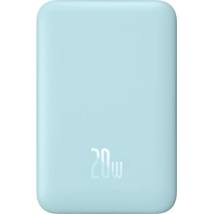 Powerbank Baseus Magnetic Mini 10000mAh 20W niebieski + kabel USB-C/USB-C 60W (20V/3A) 0,5m biały