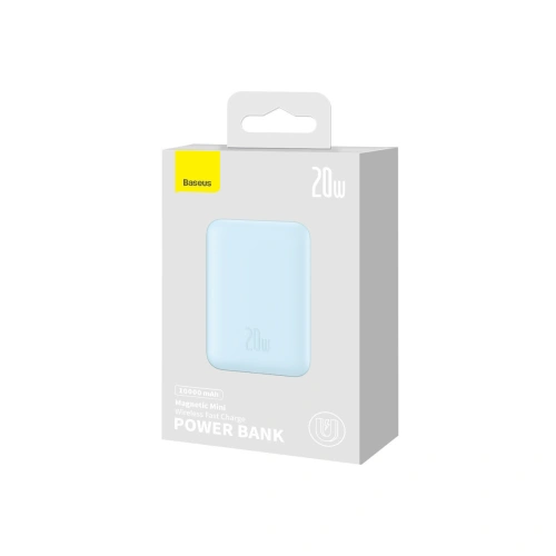 Kup Powerbank Baseus Magnetic Mini 10000mAh 20W albastru + cablu USB-C/USB-C 60W (20V/3A) 0,5m alb - BSU3648 - {ean13} - Sklep Home Screen