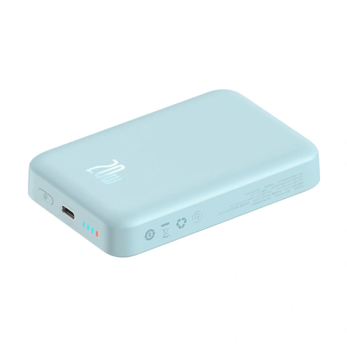 Kup Powerbank Baseus Magnetic Mini 10000mAh 20W albastru + cablu USB-C/USB-C 60W (20V/3A) 0,5m alb - BSU3648 - {ean13} - Sklep Home Screen