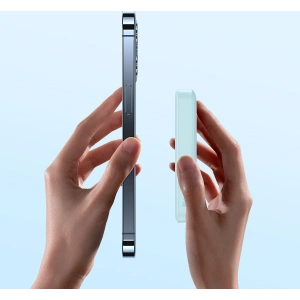 Powerbank Baseus Magnetic Mini 10000mAh 20W niebieski + kabel USB-C/USB-C 60W (20V/3A) 0,5m biały