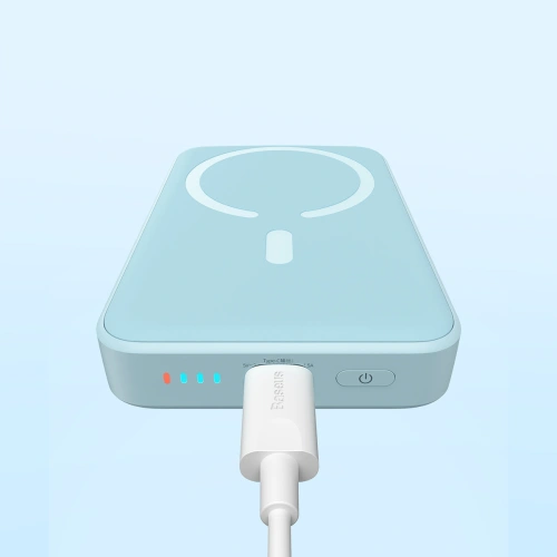 Kup Powerbank Baseus Magnetic Mini 10000mAh 20W albastru + cablu USB-C/USB-C 60W (20V/3A) 0,5m alb - BSU3648 - {ean13} - Sklep Home Screen