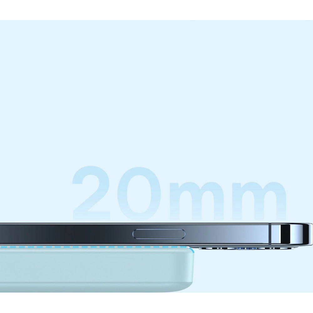 Powerbank Baseus Magnetic Mini 10000mAh 20W niebieski + kabel USB-C/USB-C 60W (20V/3A) 0,5m biały