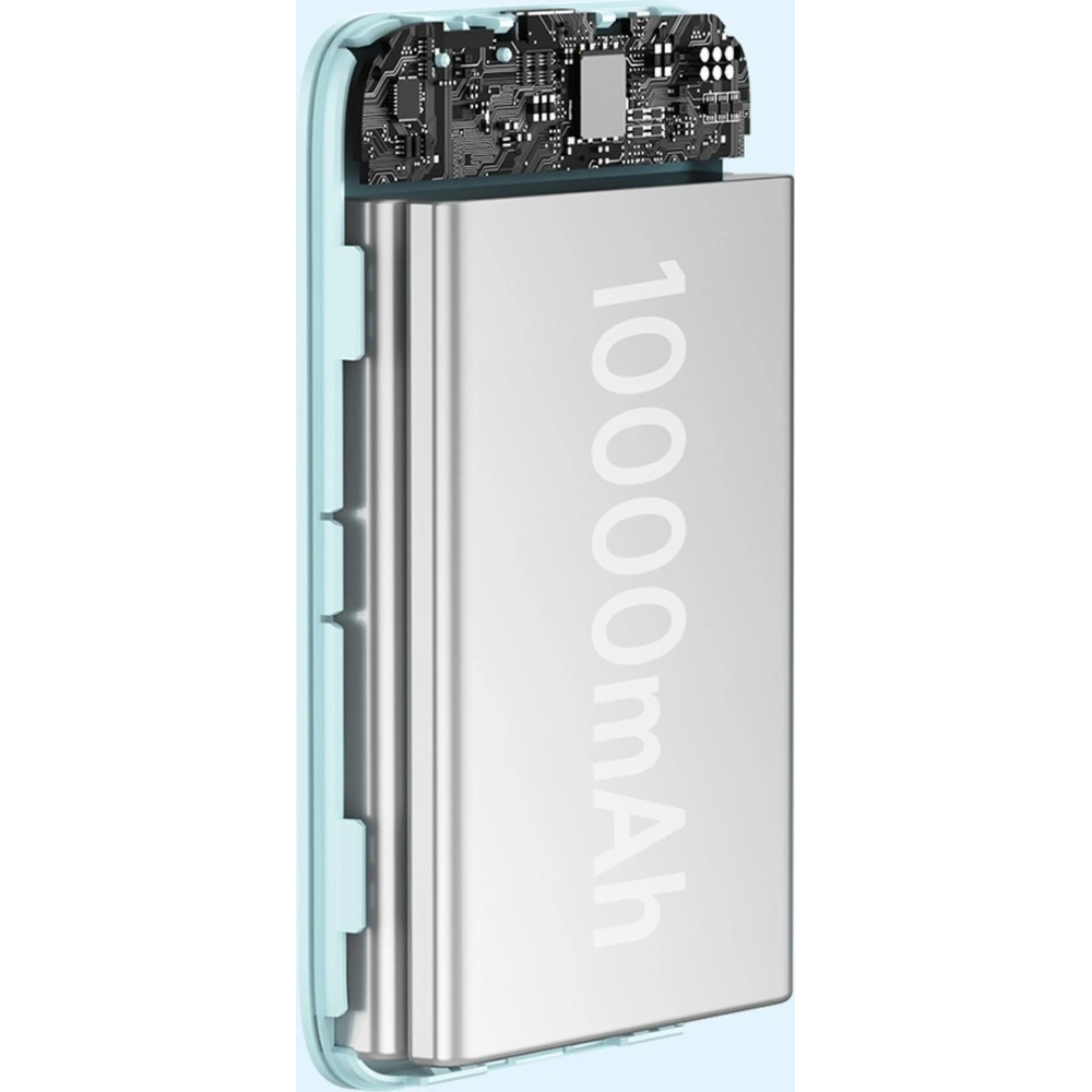 Powerbank Baseus Magnetic Mini 10000mAh 20W niebieski + kabel USB-C/USB-C 60W (20V/3A) 0,5m biały