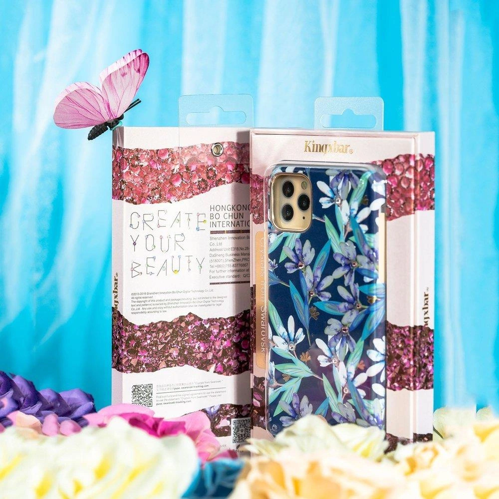Etui Kingxbar Blossom Swarovski Apple iPhone 11 Pro Max wielokolorowy (Leaf)