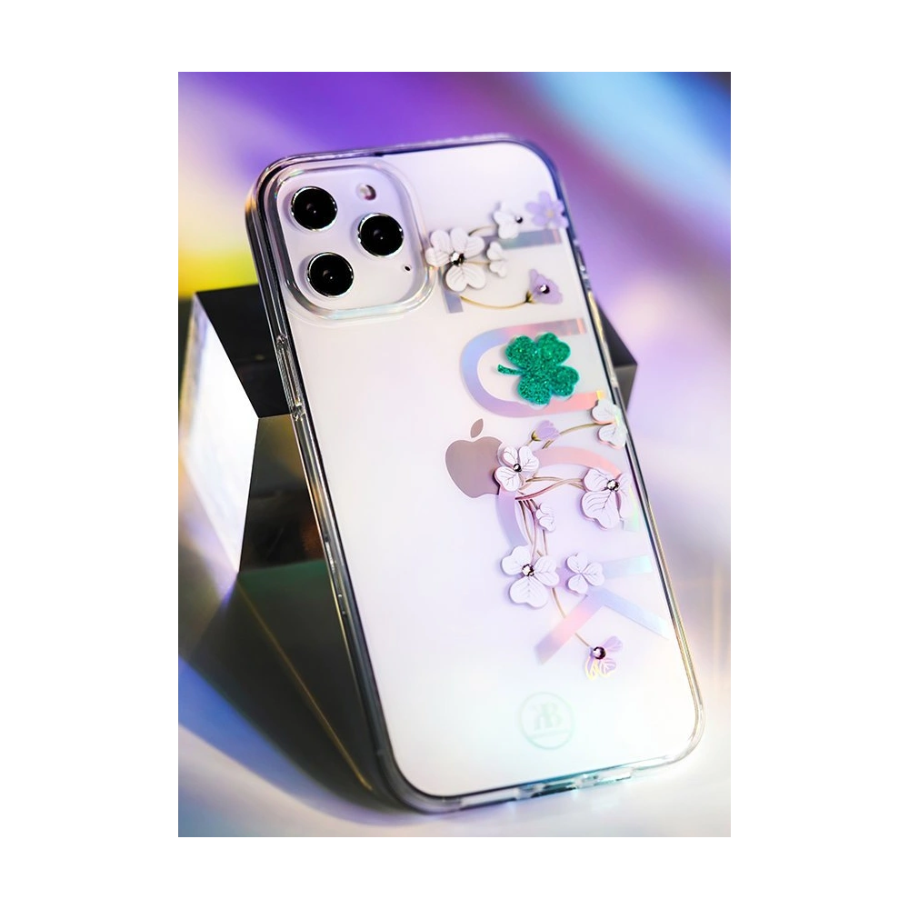 Etui Kingxbar Lucky Swarovski Apple iPhone 12/12 Pro przezroczysty (Luck)