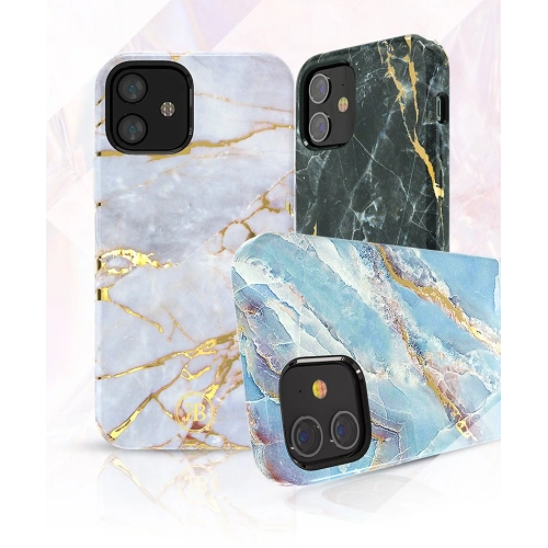 Kup Etui Kingxbar Marble Apple iPhone 12 mini bílo-modrý - KGX260 - {ean13} - Sklep Home Screen