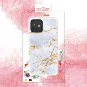 Etui Kingxbar Marble Apple iPhone 12 mini niebieski