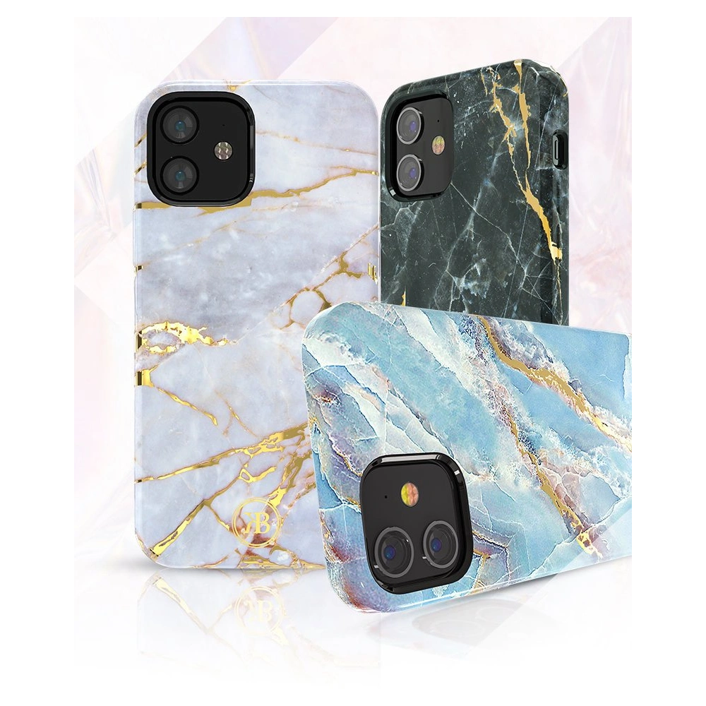 Etui Kingxbar Marble Apple iPhone 12 Pro Max niebieski