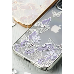 Kup Etui Kingxbar Butterfly Swarovski Apple iPhone 12 mini fioletowy - KGX266 - {ean13} - Sklep Home Screen