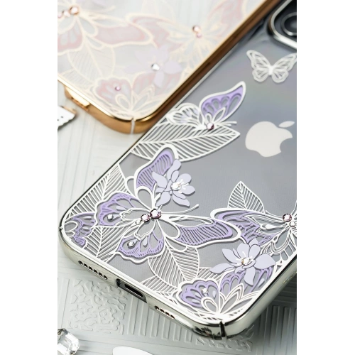 Kup Etui Kingxbar Butterfly Swarovski Apple iPhone 12 mini fioletowy - KGX266 - {ean13} - Sklep Home Screen