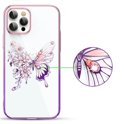Kup Etui Kingxbar Butterfly Swarovski Apple iPhone 12 Pro Max rózsaszín - KGX284 - {ean13} - Sklep Home Screen