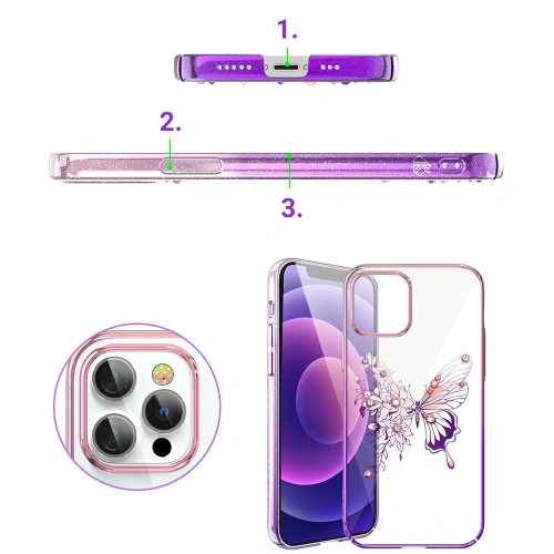 Kup Case Kingxbar Butterfly Swarovski Apple iPhone 12 Pro Max rosa - KGX284 - {ean13} - Sklep Home Screen