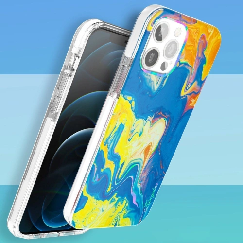 Kup Etui Kingxbar Vízfesték Apple iPhone 12 Pro Max sárgakék - KGX292 - {ean13} - Sklep Home Screen