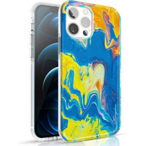 Kup Etui Kingxbar Vízfesték Apple iPhone 12/12 Pro sárga-kék - KGX293 - {ean13} - Sklep Home Screen