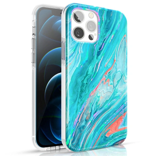Buy Kingxbar Watercolour Apple iPhone 12 Pro Max pink-green - KGX294 - {ean13} - Home Screen Store Europe