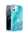 Etui Kingxbar Vízfesték Apple iPhone 12 Pro Max rózsaszín-zöld