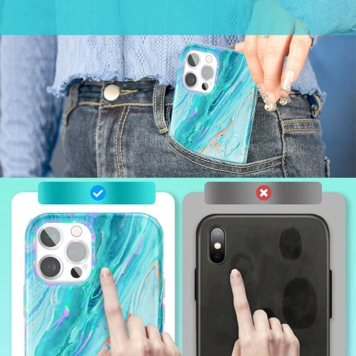 Kup Etui Kingxbar Vízfesték Apple iPhone 12/12 Pro rózsaszín-zöld - KGX295 - {ean13} - Sklep Home Screen