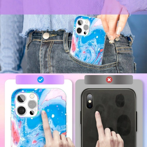 Kup Etui Kingxbar Akvarelový Apple iPhone 12 Pro Max modro-růžový - KGX296 - {ean13} - Sklep Home Screen