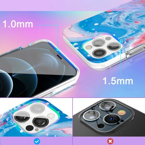 Kup Case Kingxbar Watercolour Apple iPhone 12 Pro Max blau-rosa - KGX296 - {ean13} - Sklep Home Screen