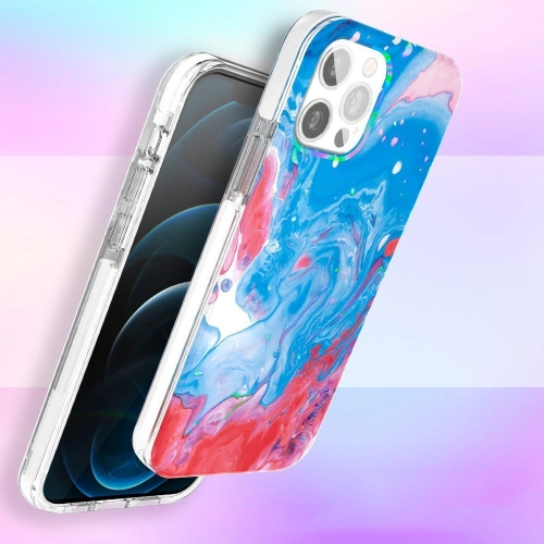 Kup Etui Kingxbar Akvarelový Apple iPhone 12 Pro Max modro-růžový - KGX296 - {ean13} - Sklep Home Screen