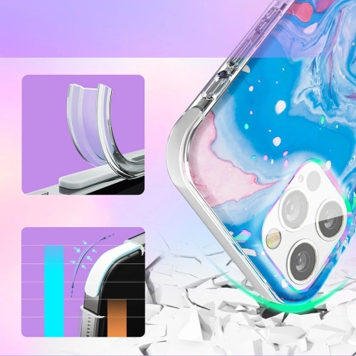 Kup Case Kingxbar Watercolour Apple iPhone 12 Pro Max blau-rosa - KGX296 - {ean13} - Sklep Home Screen