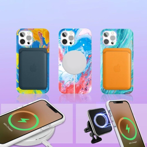 Kup Etui Kingxbar Akvarelový Apple iPhone 12 Pro Max modro-růžový - KGX296 - {ean13} - Sklep Home Screen