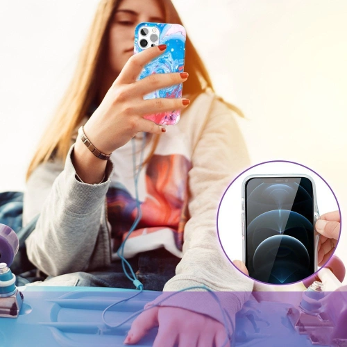 Buy Kingxbar Watercolour Apple iPhone 12 Pro Max blue-pink - KGX296 - {ean13} - Home Screen Store Europe
