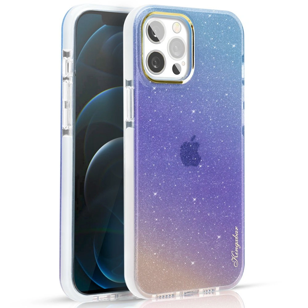 Etui Kingxbar Ombre Apple iPhone 12 Pro Max niebieskofioletowy